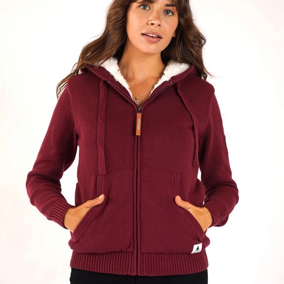 NWT Wanakome Mulberry Luna Faux Fur Lined Half Zip Sweater - Picture 2 of 10